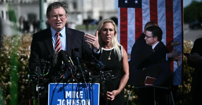 Defiant Marjorie Taylor Greene vows to move on Johnson ouster next week, against RNC advice