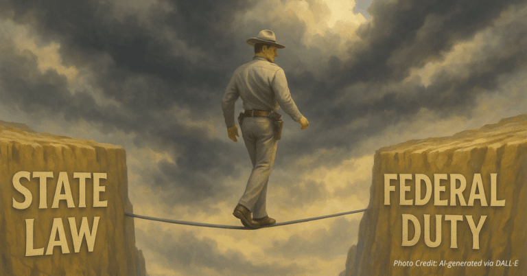 Deputy walking tightrope between state law and federal duty
