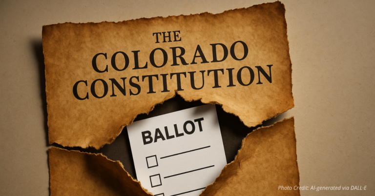 Torn Constitution revealing ballot, symbolizing ballot secrecy violation