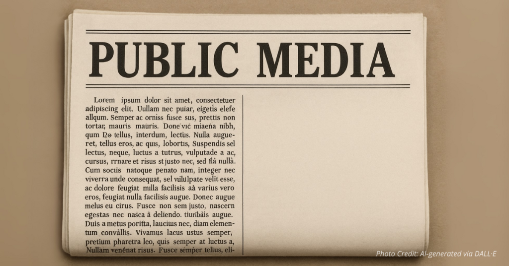 Newspaper showing one-sided reporting in public media