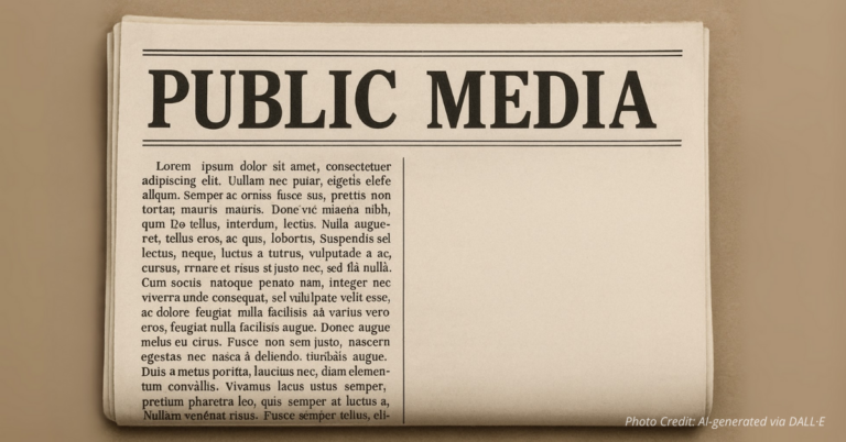 Newspaper showing one-sided reporting in public media