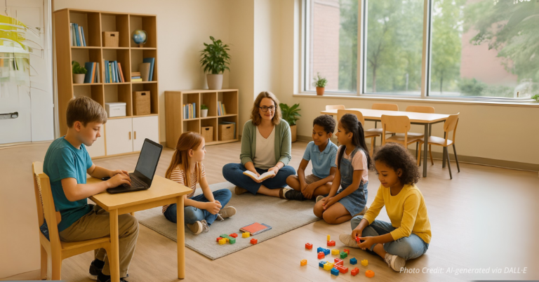 Teacher with small group of students