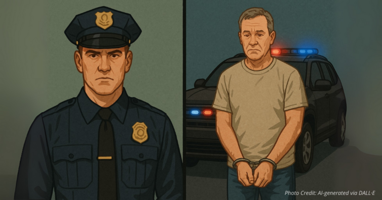 Real officer contrasted with man impersonating police using SUV