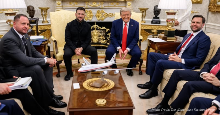 Leaders seated at White House table representing high-stakes Ukraine summit
