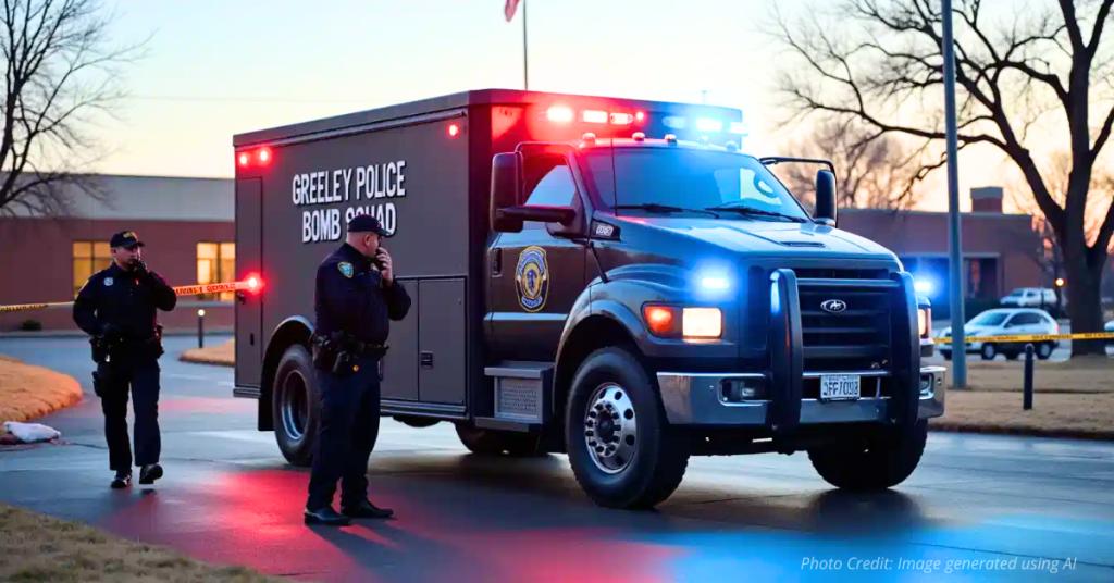 Bomb squad truck outside Brush school after suspicious device found