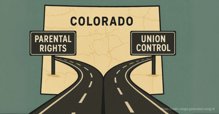Colorado map split into parental rights vs union control paths