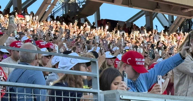CSU vigil for Charlie Kirk with crowd raising phone lights