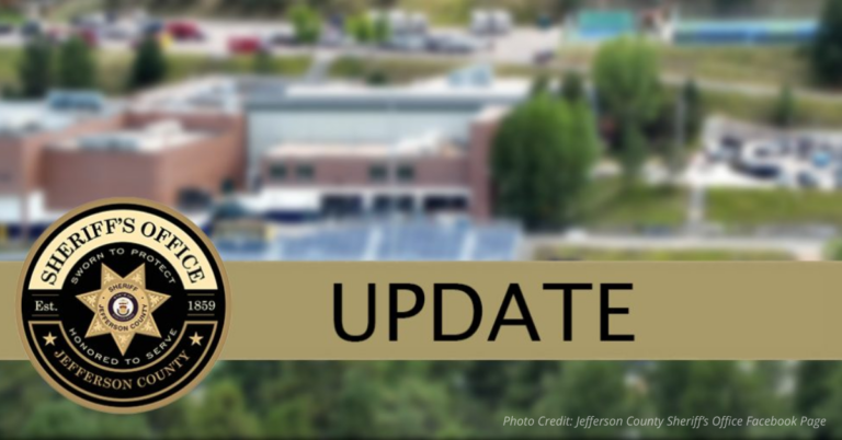 Jefferson County Sheriff update graphic on Evergreen High shooting