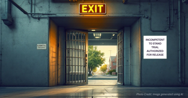 Exit from prison under incompetency law.