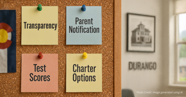 Sticky notes listing key parent concerns on a corkboard
