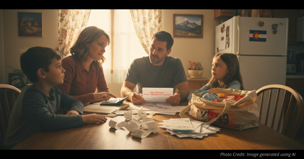 Colorado family reviews grocery bills amid SNAP funding uncertainty.