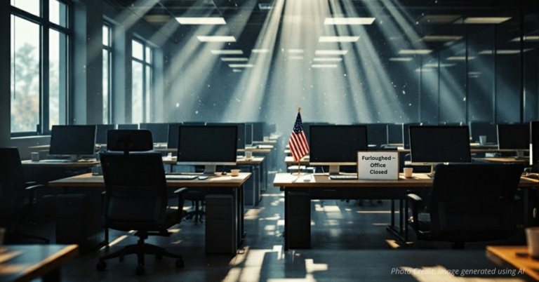 Empty federal office in Colorado during government furlough