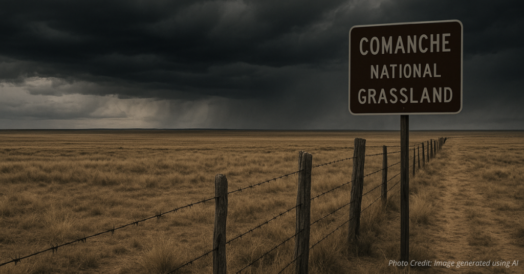 Abandoned prairie fence under storm clouds showing threat to Colorado ranching