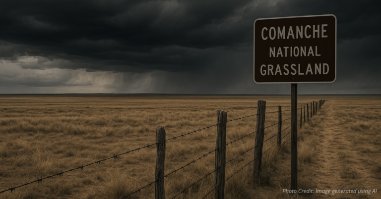Abandoned prairie fence under storm clouds showing threat to Colorado ranching