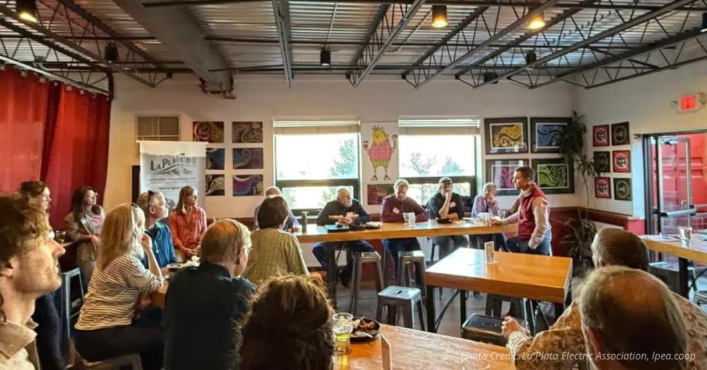 LPEA CEO Chris Hansen meets with co-op members at a community update event in September 2025