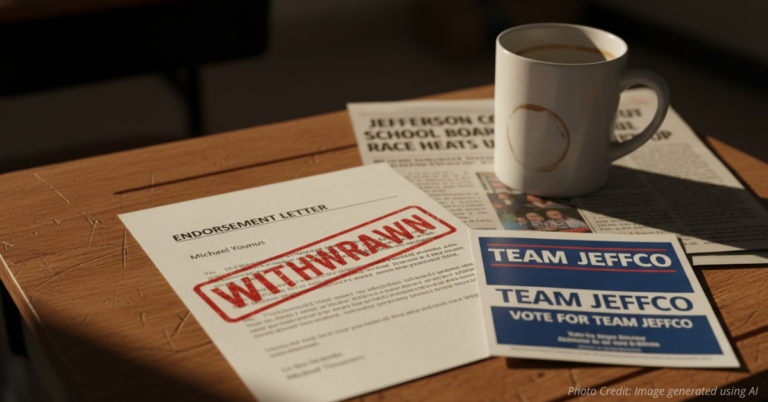 Paper stamped “Withdrawn” on desk symbolizing revoked union support.