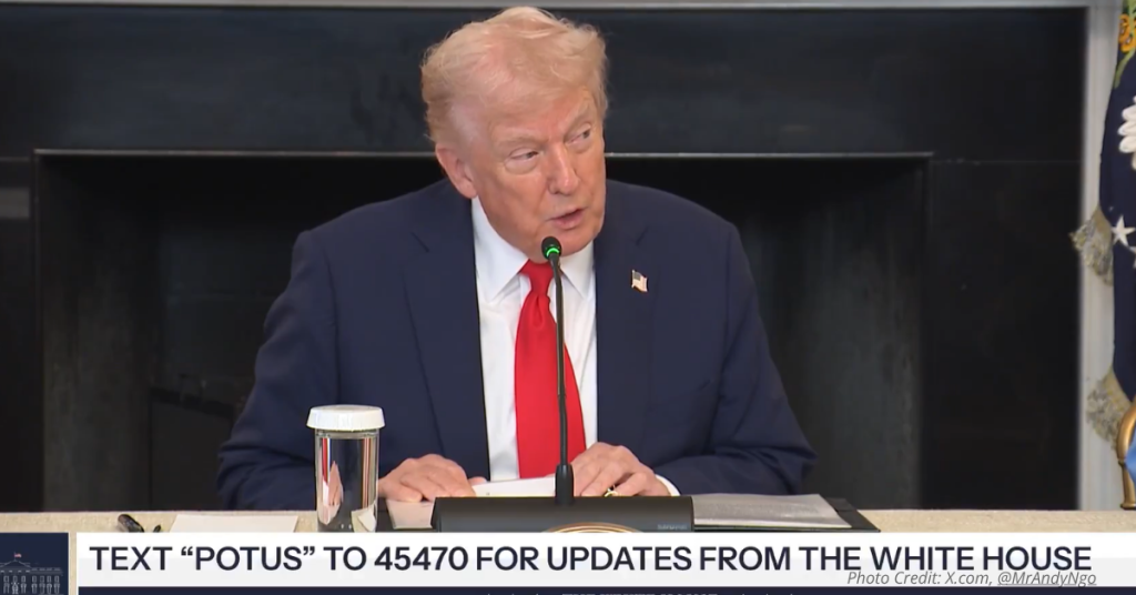 Trump speaking at cabinet meeting about foreign Antifa terror networks.