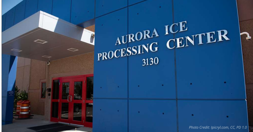 Aurora ice facility symbolizing accountability and justice.