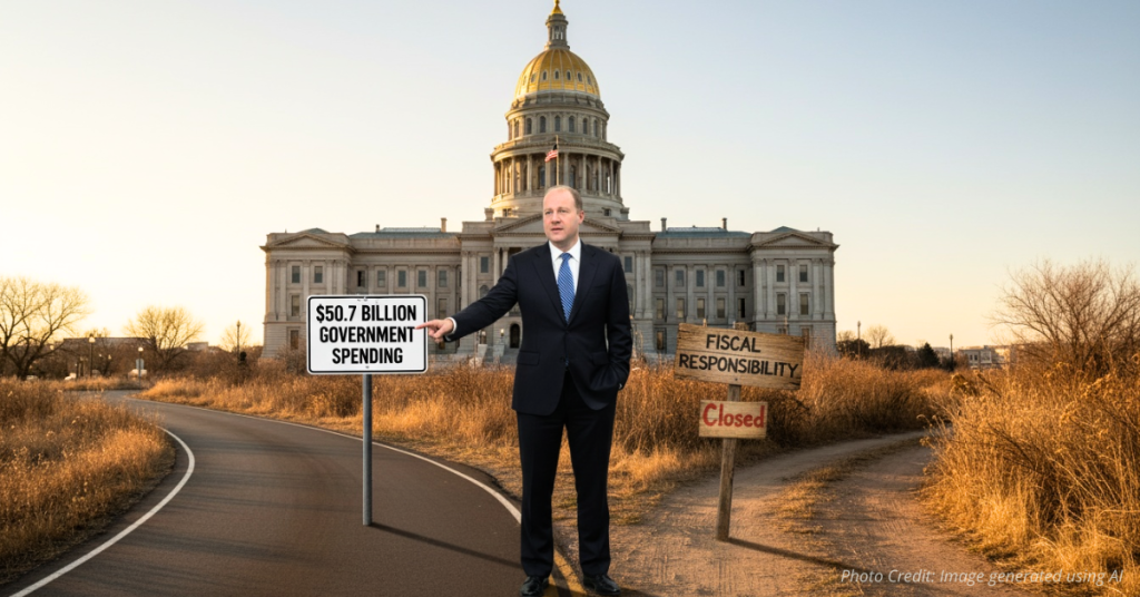 Jared Polis shrugs at crossroads between government growth and fiscal restraint near Colorado Capitol
