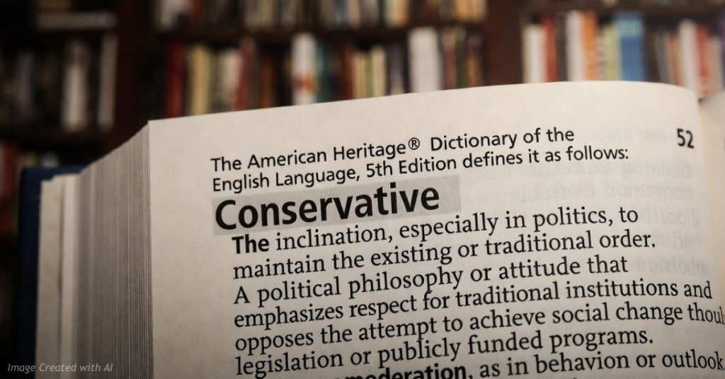 Highlighted dictionary definition of conservative