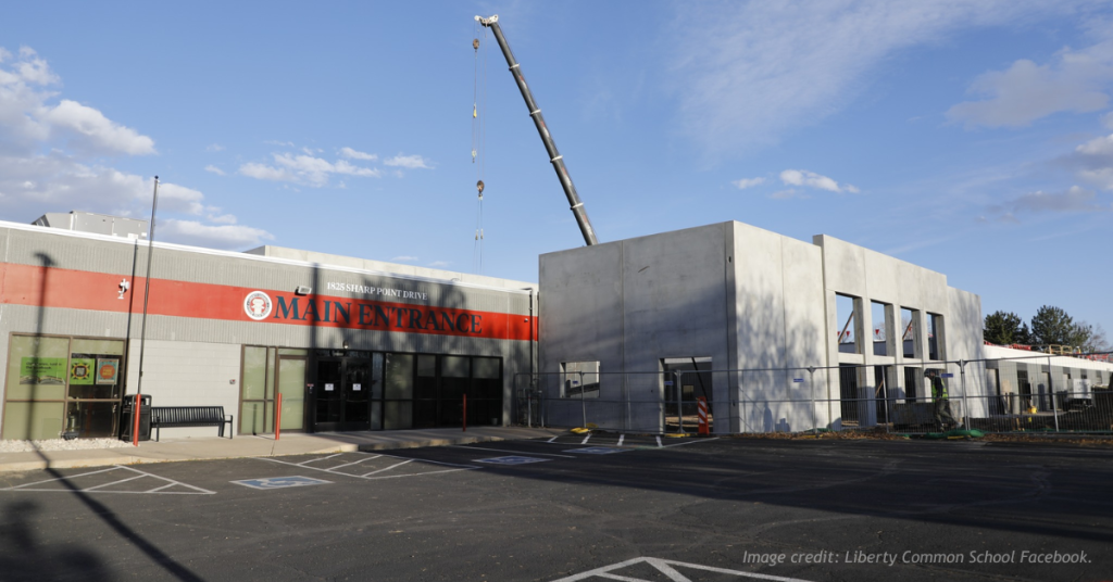 Construction begins on the expansion of Liberty Common School in Fort Collins.