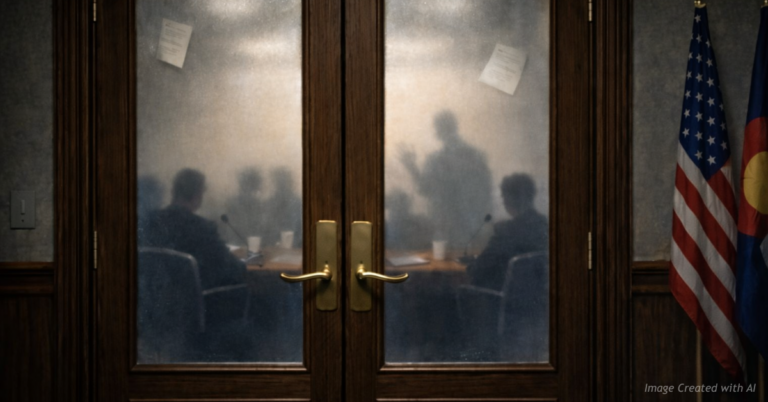 Closed government chamber symbolizing hidden political agendas