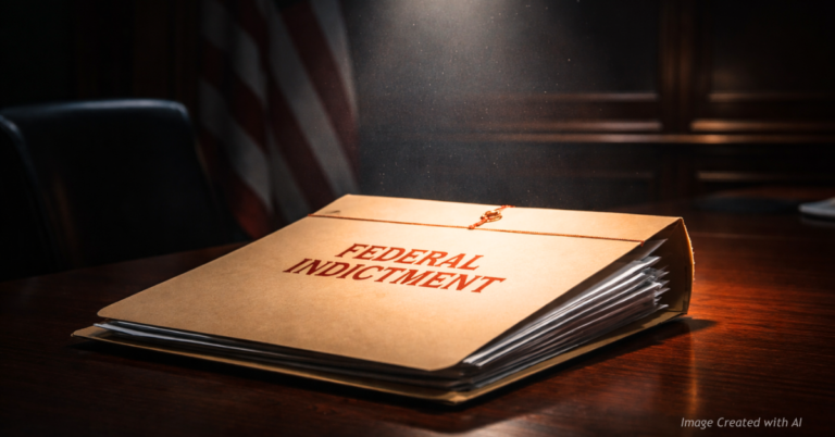 Sealed federal indictment under spotlight symbolizing major health care fraud charges against Colorado medical executives.