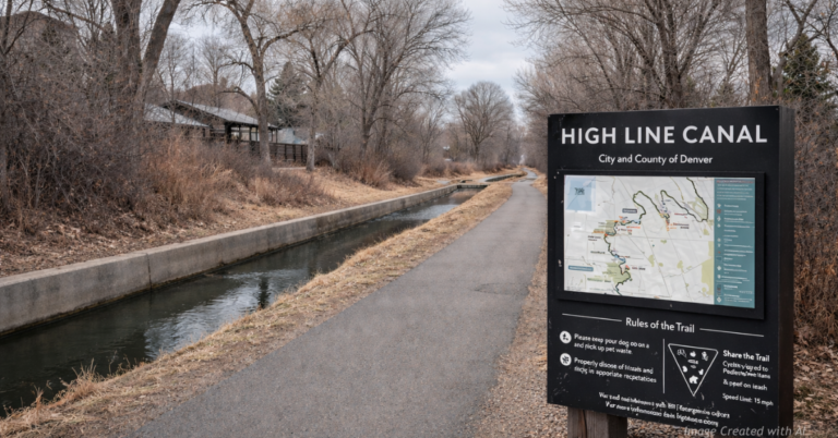 High Line Canal Trail in Cherry Hills Village, Colorado where explosive vandalism incidents were reported.