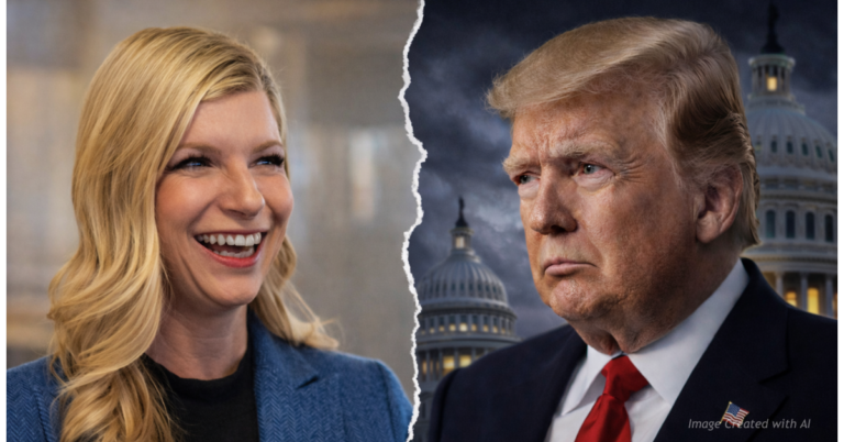Split image showing a smiling Colorado congresswoman on one side and a serious President Donald Trump with the U.S. Capitol behind him.