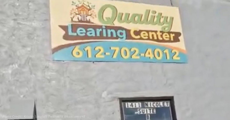 Misspelled “Quality Learing Center” sign at Minnesota daycare tied to fraud investigation