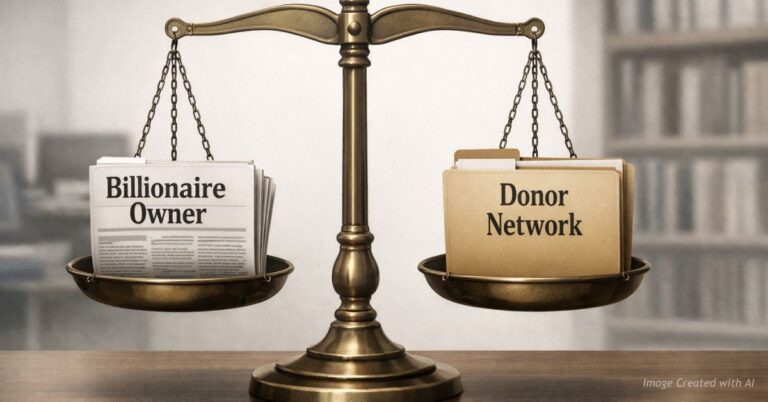 Scale balancing billionaire owner and donor network labels