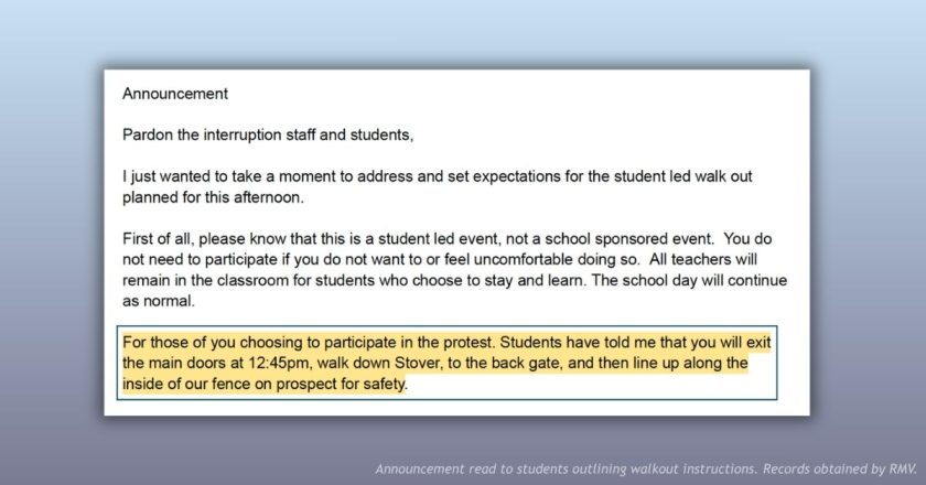 What records show about Poudre School District’s role in student ICE walkouts
