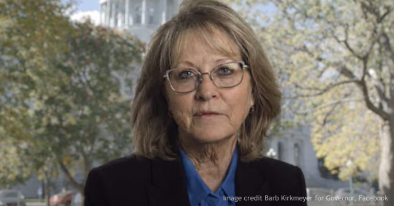 Barb Kirkmeyer stands in front of the Colorado State Capitol building in Denver