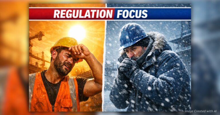 Workers in extreme heat and cold representing workplace safety debate
