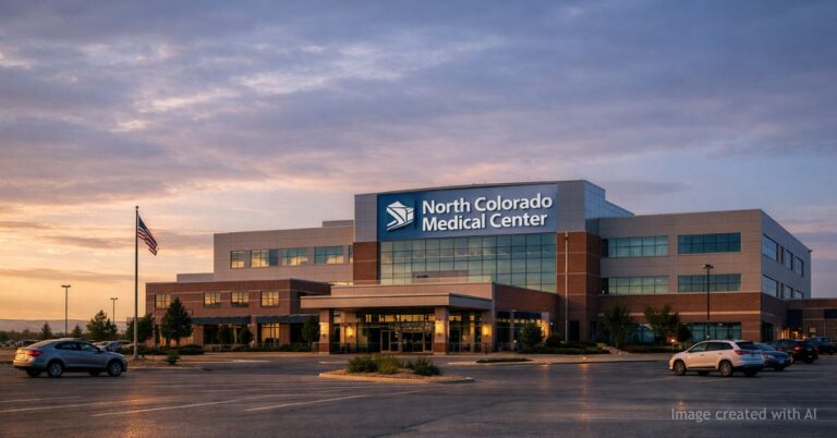 North Colorado Medical Center in Greeley with subdued morning light