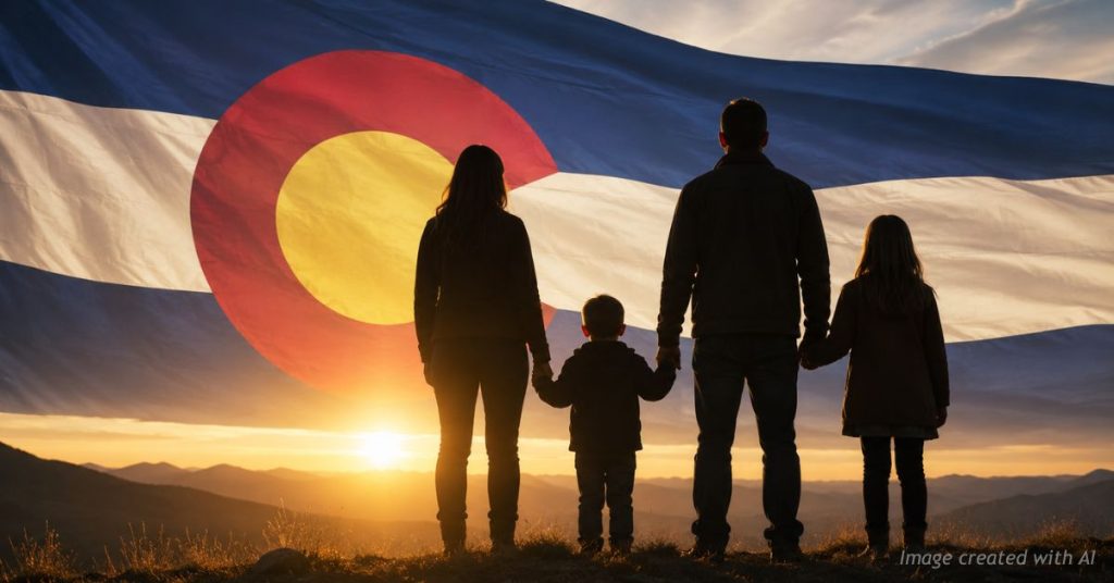 Colorado family silhouette represents parental rights and family liberty