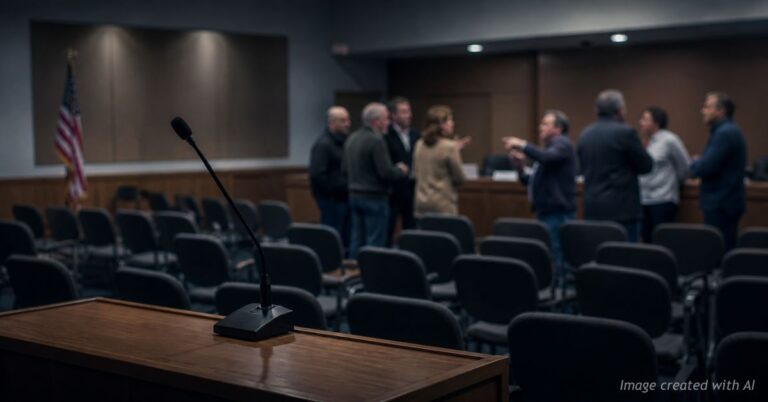 Empty town hall shows civic absence and public frustration