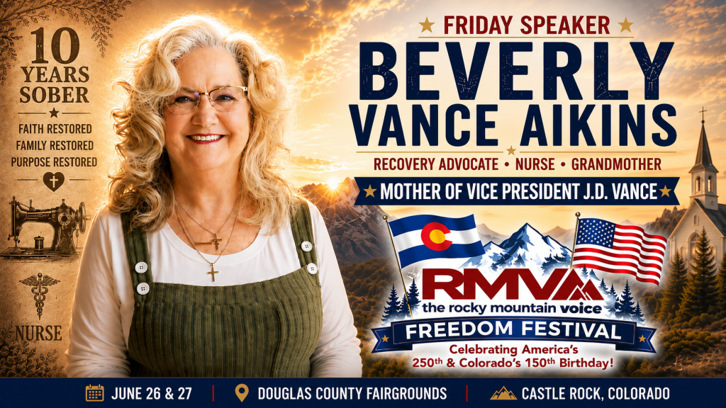 Beverly Vance Aikins, Friday speaker at the RMV Freedom Festival, June 26-27 at Douglas County Fairgrounds in Castle Rock, Colorado