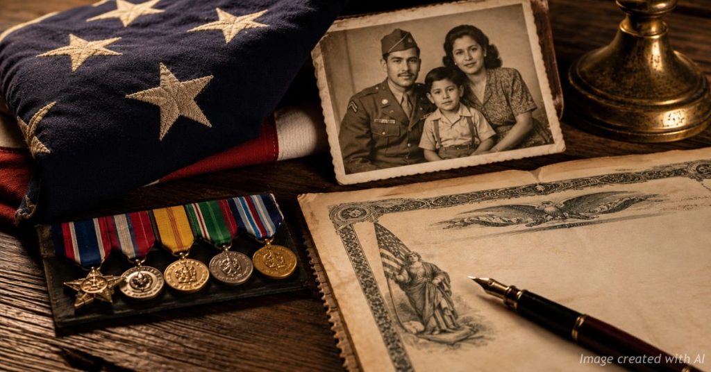Military keepsakes symbolize service, citizenship and the American Dream.