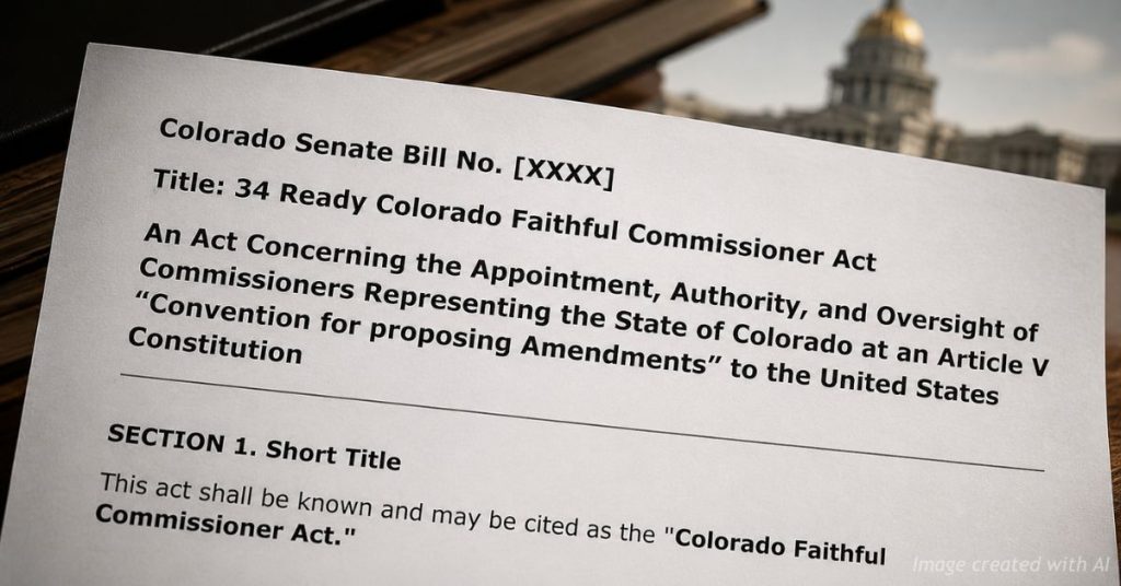 Convention of States has a Colorado bill ready for 2027. It still has no sponsor.
