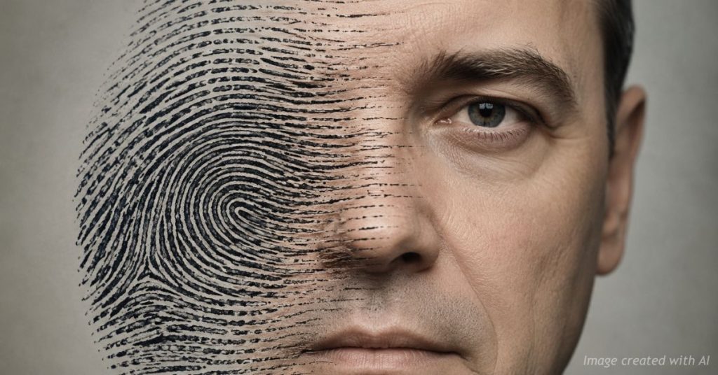 Fingerprint symbolizes individual identity over racial labels.