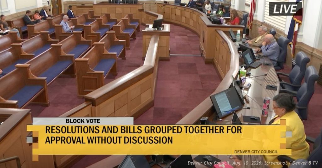 Denver City Council block vote on Aug. 10, 2026, referring the Civil Service Commission charter amendment to the November ballot