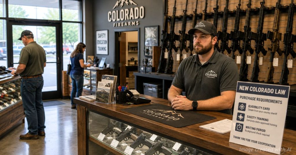 Quiet Colorado gun store after new firearm purchase restrictions take effect.