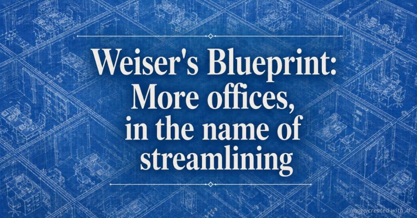 Weiser’s Blueprint: More offices, in the name of streamlining