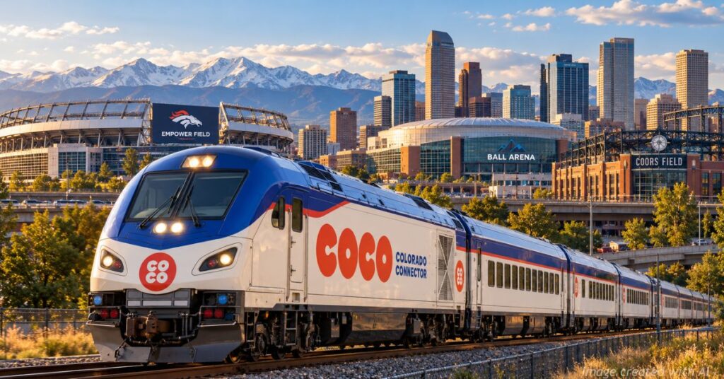 Colorado passenger train approaches Denver sports venues as teams back CoCo rail Measure 7A.