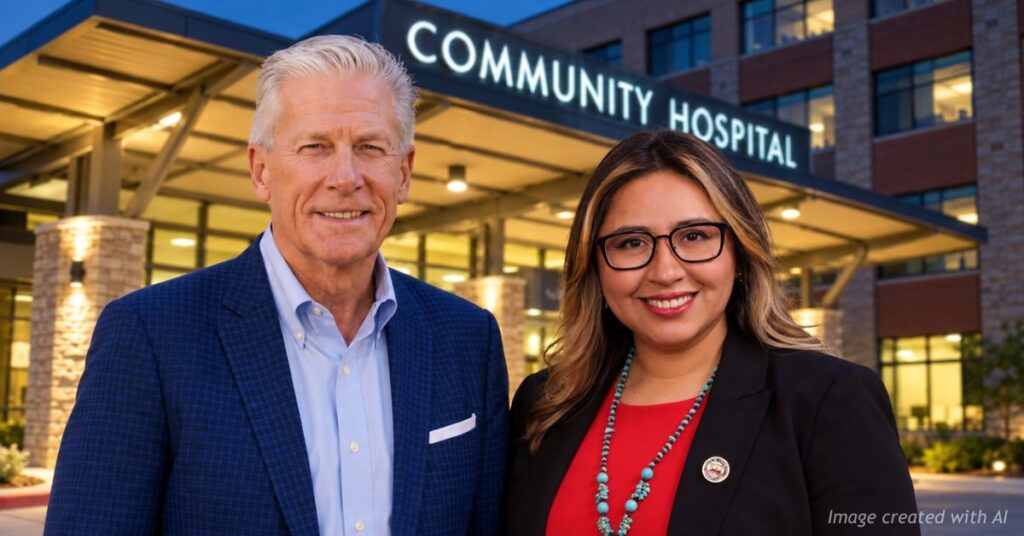Rick Taggart and Elizabeth Velasco pictured together outside Community Hospital in Grand Junction.