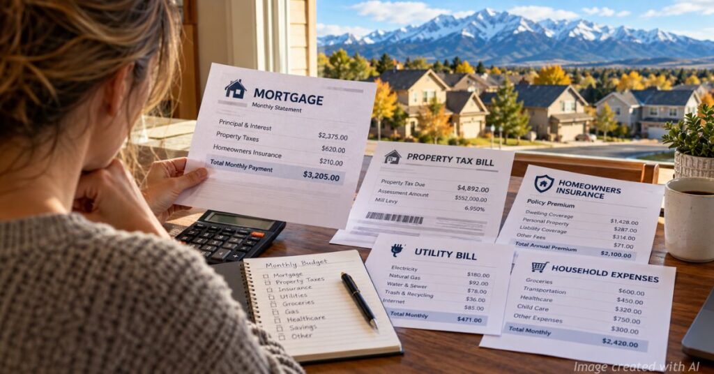 Colorado homeowner reviews mortgage, insurance, property tax, utility and household expenses.