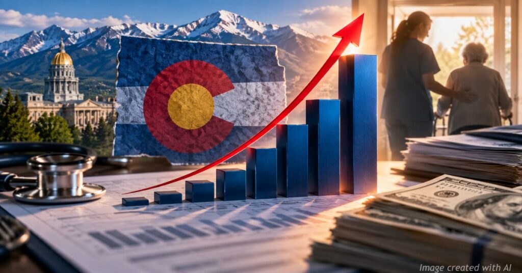 Colorado Medicaid spending graphic illustrating a sharp increase in payments to a home care provider.