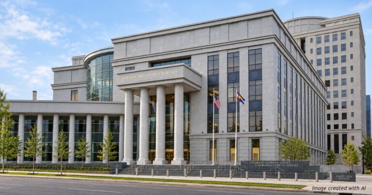 Ralph L. Carr Colorado Judicial Center in Denver, home of the Colorado Supreme Court at the center of the Gregory case